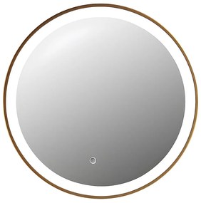 Okrągłe lustro łazienkowe z podświetleniem LED NUMEA złote - Dł. 60 x Wys. 60