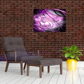 Obraz na szkle - piękna fioletowa abstrakcja (70x50 cm)