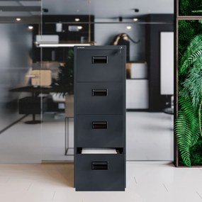 Metalowa szafa kartotekowa SARA V4, 460 x 1320 x 620 mm, antracytowa