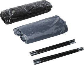 Outsunny Namiot Rodzinny Outdoor Igloo 4 Osoby Podwójna Ścianka Niebieski Szary 300x250x130cm | Aosom PL