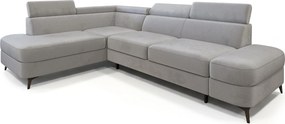 Masseno Narożnik AVISE z funkcją spania i pojemnikiem na pościel Narozniki L, Rozkładana sofa - Jasnoszary, MONOLITH 84