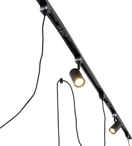 Inteligentny system szynowy czarny 3 reflektory i lampa wisząca 1-fazowa - Cavalux Jeana