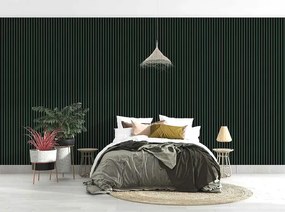 Lamele ścienne w kolorze butelkowej zieleni 15 szt. F6-R09