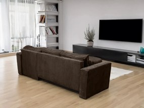 Rozkładana narożna sofa SMART COSARO ciemnobrązowa, dwustronna + 2 poduszki GRATIS