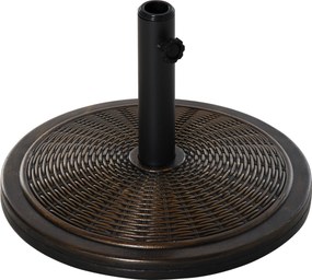 Outsunny Stojak na parasol z cementu 14 kg okrągły z rattanowym wzorem, uchwyt na parasol 35 mm/38 mm/48 mm | Aosom PL