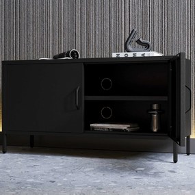Metalowa szafka RTV dwudrzwiowa Modern Rosa, czarna