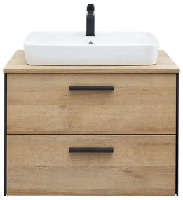 Wisząca szafka bez umywalki w dekorze dębu w naturalnym kolorze 51x72 cm Quickset 395 – Pelipal