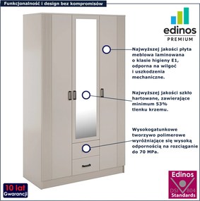 Kaszmirowa trzydrzwiowa szafa uchylna G5-D95