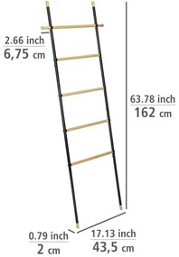 Czarno-naturalna metalowa drabina dekoracyjna Loft – Wenko