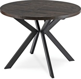 Stół Okrągły Rozkładany LUKAS 100-250 cm Czarny Nowoczesny Loft