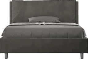 Łóżko bez stelaża tapicerowane 140x200 microfibra szary Antea Large