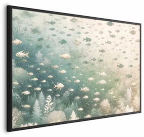 Plakat Morski świat 30x21 cm z ramą czarną bez marginesu ARTGEIST B