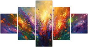 Obraz - Abstrakcja kwiatów (125x70 cm)