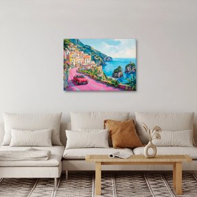 Obraz - Różowa droga przy wybrzeżu (70x50 cm)