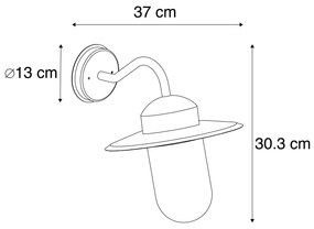 Inteligentny wiejski Kinkiet / Lampa scienna antracyt IP44 z WiFi E27 - Kansas Rustykalny / Vintage Oswietlenie wewnetrzne