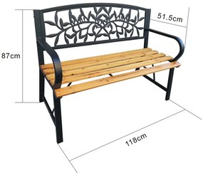 Ogrodowa ławka z ozdobnym oparciem W9-D18