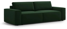 Ciemnozielona rozkładana sofa z materiału bouclé 247 cm Jodie – Micadoni Home