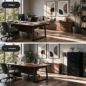 Szafa kartotekowa metalowa z 5 szufladami czarna, 900x1620x600 mm: SARA XL V5