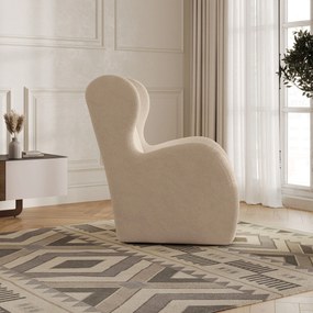 Fotel MASTI do Salonu WYGODNY, Styl Minimalistyczny, Tkanina Quelle, Kolor Beżowy