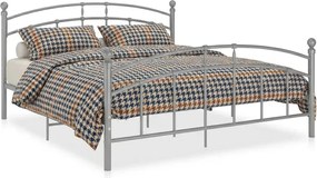 Szare metalowe łóżko dwuosobowe 140x200 cm F3-M75