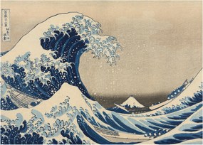 Obraz na szkle - Katsushika Hokusai, Under the Wave off Kanagawa, reprodukcje (70x50 cm)
