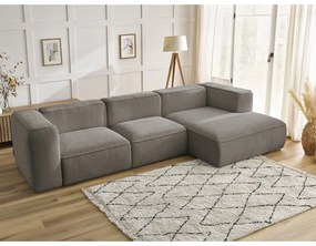 Szarobrązowy narożnik z materiału bouclé (prawostronny) Zephyr – Bobochic Paris