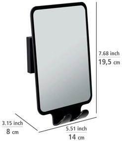 Lustro kosmetyczne z wieszakiem 14x19.5 cm Quadro Black – Wenko
