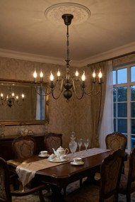 Czarny świecznikowy żyrandol w stylu antycznym - 5X E993 P2-D10