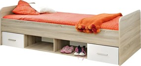 Łóżko DINO 90x200 dąb/biały mat