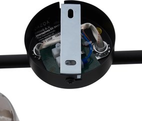 Nowoczesna lampa sufitowa czarna z okrągłymi kloszami z dymionego szkła - Cilin