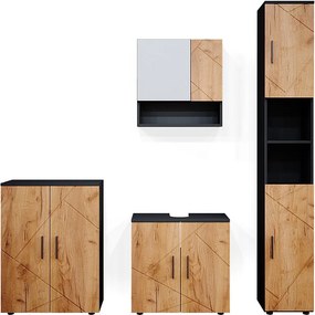 Zestaw mebli łazienkowych złoty dąb power/antracyt 80x41x58.6 irma