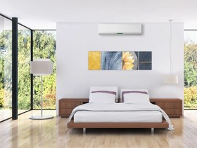 Obraz - Kształty i kwiat (170x50 cm)