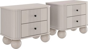 Zestaw szafek nocnych Vesper 56 cm - kaszmir / złote uchwyty / nogi kule