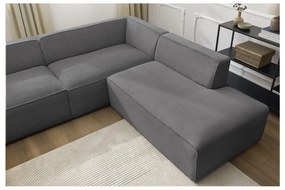 Ciemnoszary sztruksowy narożnik modułowy (prawostronny/w kształcie litery U) Megeve – Bobochic Paris