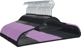 Zestaw wieszaków z antypoślizgową nakładką SOFTY 20 szt. czarno-fioletowe