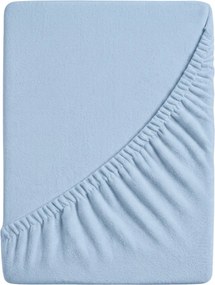 PrzytulneMieszkanie.pl Prześcieradło frotte jasnoniebieskie 90 x 200 cm