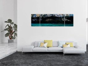 Obraz wody i skał (170x50 cm)