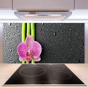 Panel Szklany Orientalny Bambus i Kwiaty