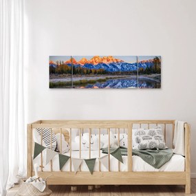 Obraz ośnieżonych szczytów górskich (170x50 cm)