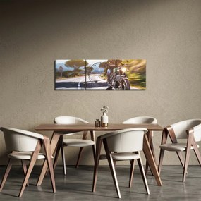 Obraz - Motocyklista (z zegarem) (90x30 cm)