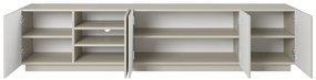 Szafka RTV Asha 200 cm pięciodrzwiowa z ryflowanym frontem - kaszmir