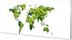 Szkło Ozdobne do Kuchni Zarys Mapy na Zielonej Trawie