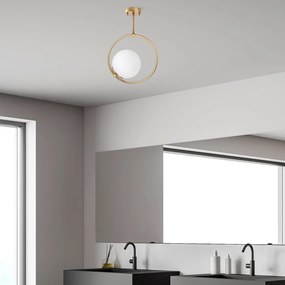 Lampa sufitowa w kolorze złota ze szklanym kloszem 39x26 cm Dolunay – Opviq lights