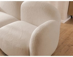 Jasnobrązowy narożnik z materiału bouclé (lewostronny/z szezlongiem) Orbit – Ropez