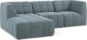 Niebieski narożnik z materiału bouclé (lewostronny/z szezlongiem) Aloha – Makamii