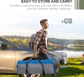 Outsunny Event Shelter 3,5 x 3,5m Pawilon z Hakiem Wodoodporny Zimowy Ogród Pawilon Jasnoniebieski