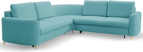 Narożnik LAREN nowoczesna sofa z funkcją spania pojemnik na pościel prawa strona CASTEL 70 251x251x85 cm