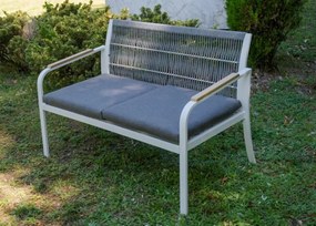 Vento – nowoczesna sofa balkonowa z plecionką z liny i wodoodpornymi poduszkami
