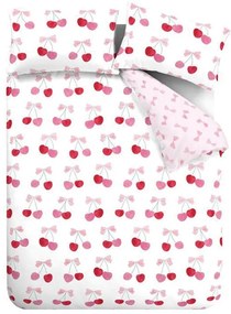Biało-różowa pościel dwuosobowa 230x220 cm Cherries and Bows – Catherine Lansfield