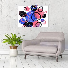 Obraz na szkle - Motyw z kółkami w żywych kolorach (70x50 cm)